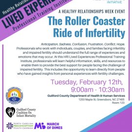 2/12/19: HRI Lived Experiences Professional Training: The Roller Coaster Ride of Infertility