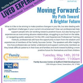 5/14/19: Moving Forward: My Path Toward a Brighter Future (HRI Lived Experiences Professional Training)