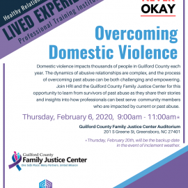 2.6.2020: Lived Experiences Professional Training: Overcoming Domestic Violence